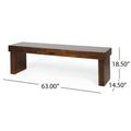 Indoor Solid Wood Bench Set Of 2 Brown Acacia Wood