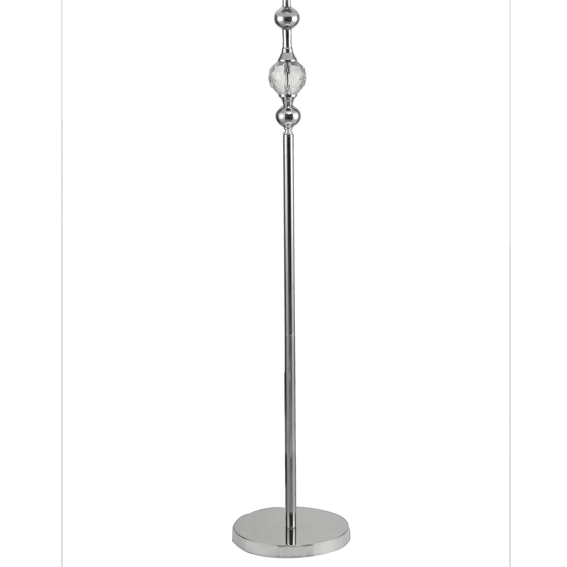 62.5" Tall Metal Floor Lamp" Leona" With Chrome Finish And Crystal Accents Multicolor Metal