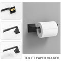 4 Piece Matte Black Bathroom Set Towel Ring, Toilet Paper Holder, Towel Hook, And 24