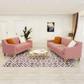 Living Room Sofa 2 Piecesseat And Sofa Set With Pink Velvet Pink Velvet 3 Seat