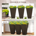 Outsunny Set Of 3 Tall Planters With Drainage Hole, 28