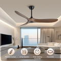 60 Inch Ceiling Fan With Remote Control Timed Lighting, Reversible Airflow And Quiet Operation For Living Room & Bedroom & Outdoor Wood Modern Abs