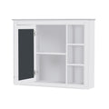 35'' X 27.5'' Medicine Cabinet, Wall Mounted Bathroom Storage Cabinet, Modern Bathroom Wall Cabinet With Mirror, Mirror Cabinet With 6 Open Shelves Not Include Bathroom Vanity White 1 5 Mirror