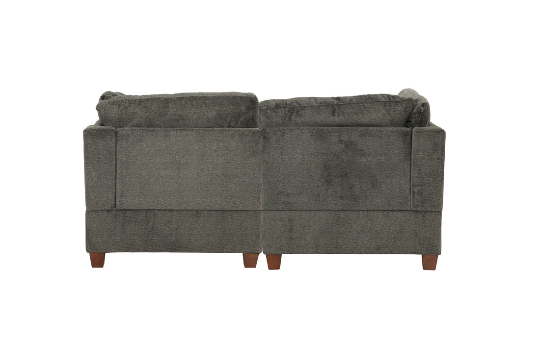 Modular Set 2Pc In Gray Gray Chenille Firm Cushion Back Armless Chenille 2 Seat