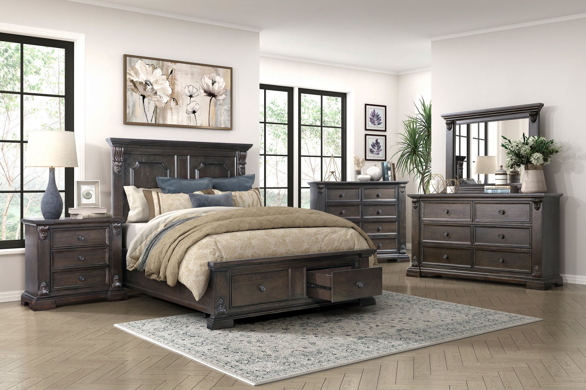 retro bedroom dresser Retro 1950s Dresser Set in Solid Quarter Sawn Oak - Midcentury Bedroom Sets For Sale