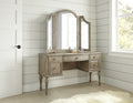 Highland Park Vanity Desk Waxed Driftwood Driftwood Wood