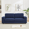 86.5 Inch Sofa Couch Deep Seat Sofa With Two Storage Spaces, T Pyce Charging Portsusb Charging Ports & 2 Cup ,Corduroy 3 Seater Couch, Modern Sofas For Living Room Blue Foam Corduroy 3 Seat