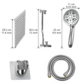 Chrome Shower System 12 Inch Bathroom Luxury Rain Mixer Shower Combo Set Wall Mounted Rainfall Shower Head And Handheld System Shower Faucet Set Chrome Bathroom Classic,Contemporary,Luxury,Modern Ceramic Stainless Steel