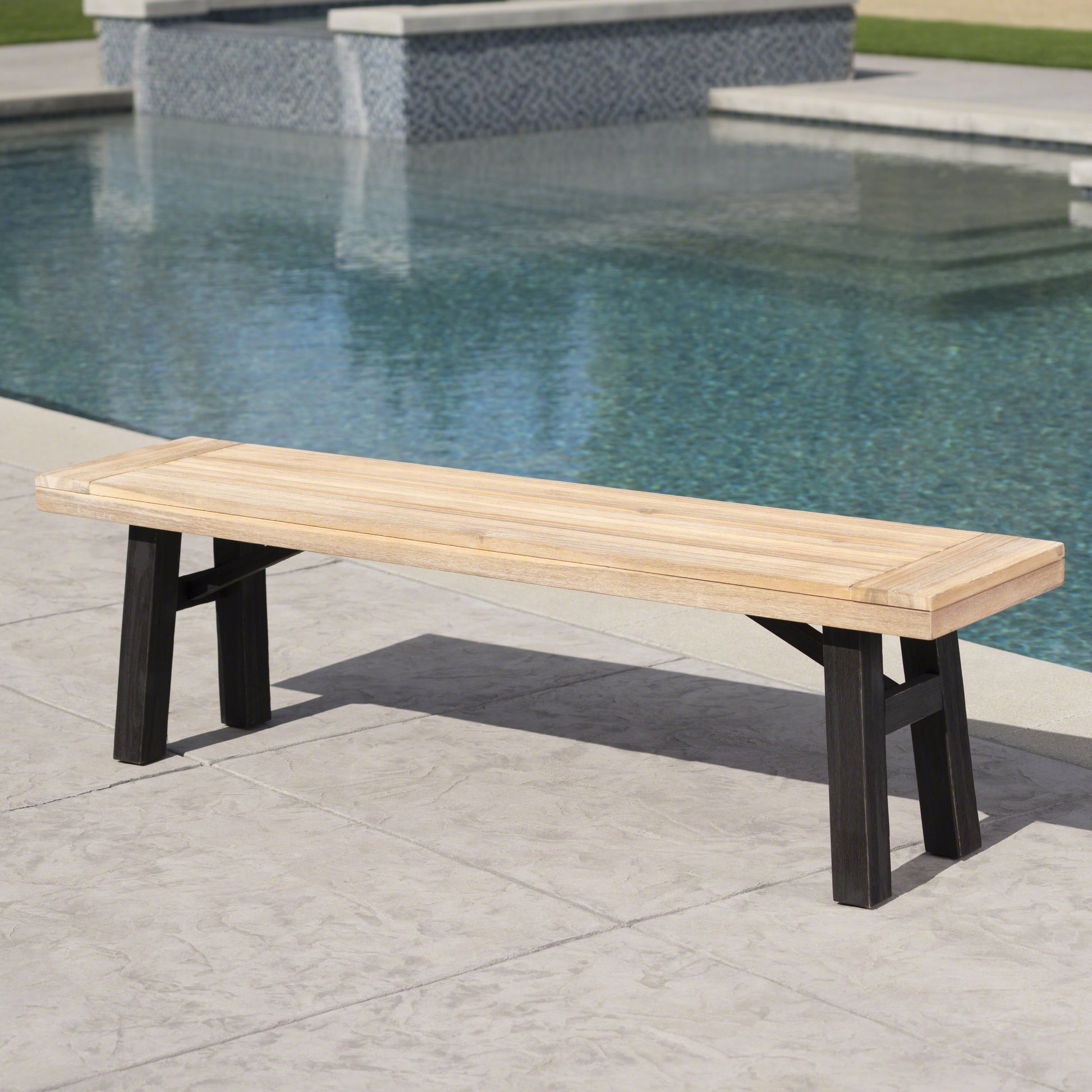 Bettina Bench Grey Acacia Wood