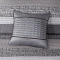 6 Piece Reversible Jacquard Quilt Set With Throw Pillows Grey Taupe Full Queen Grey Taupe Cotton