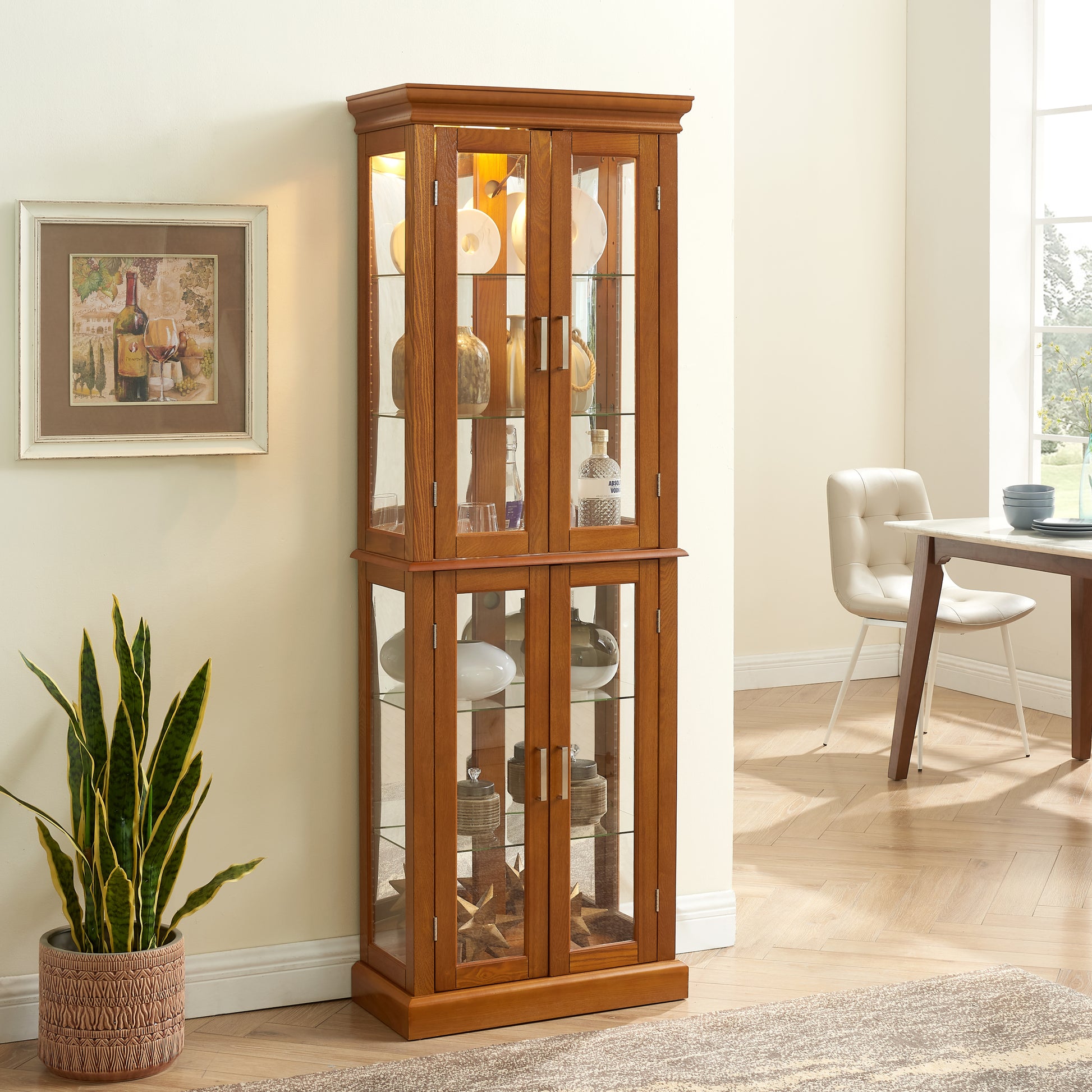 Curio Cabinet Lighted Curio Diapaly Cabinet With