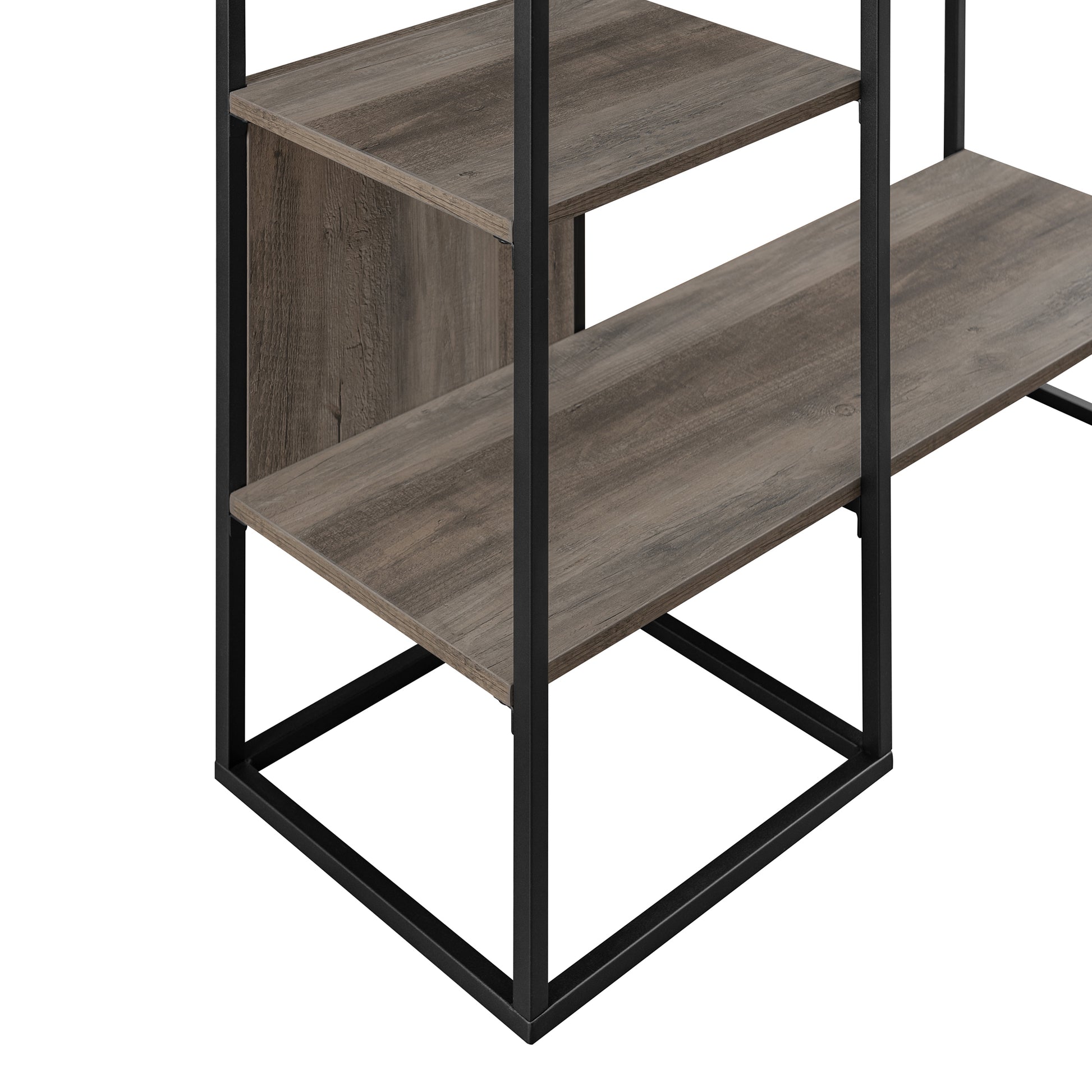 Modern Metal And Wood Hall Tree With Hanging Storage Grey Wash Gray Wash Mdf Mdf