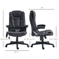 Homcom 6 Point Vibrating Massage Office Chair With Lumbar Heat Black Black Polyester