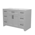 Solid Wood 48 Inch Bathroom Vanity With Single Sink Combo, Modern Vanity Cabinet With 2 Soft Closing Doors & 6 Full Extension Dovetail Drawers Light Grey 4 Light Grey 2 2 48 In & Above 32 To 35 In Soft Close Doors Bathroom Freestanding Luxury,Modern 20