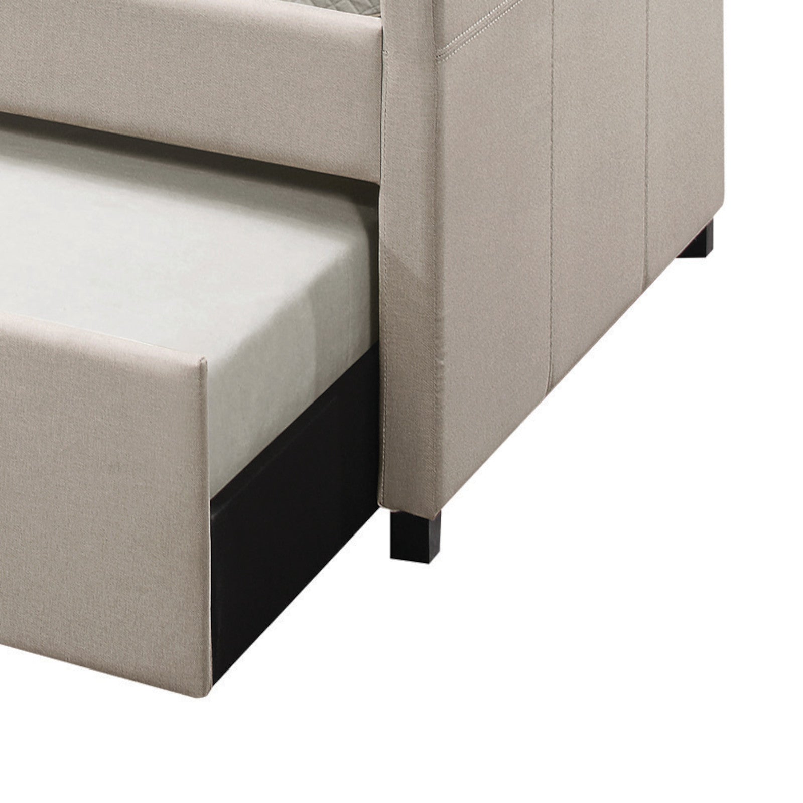 Fog Twin Upholstered Daybed With Trundle Box Spring Not Required Twin Fog Traditional Wood Fabric