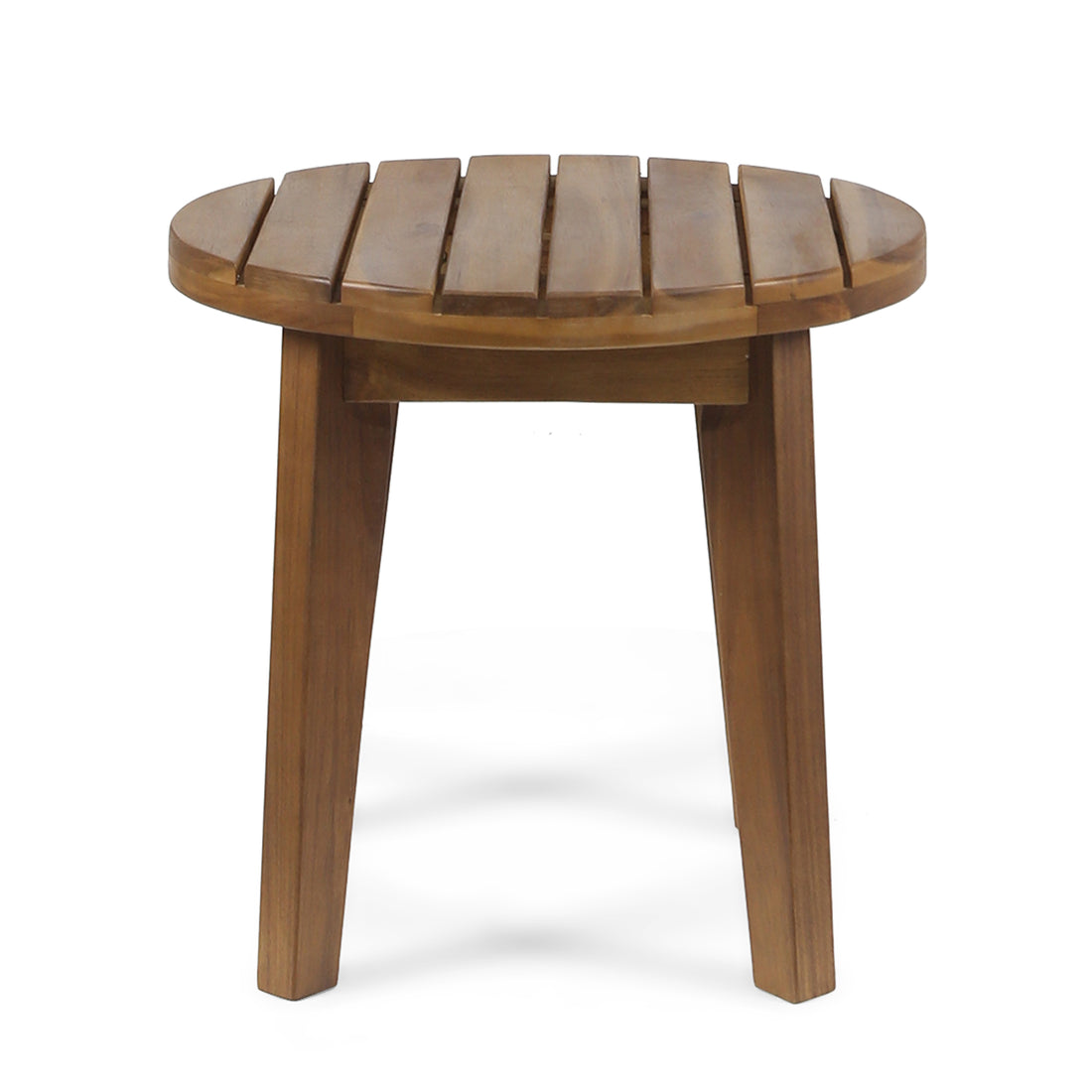 Outdoor 16" Acacia Wood Side Table, Teak Finish Teak Wood