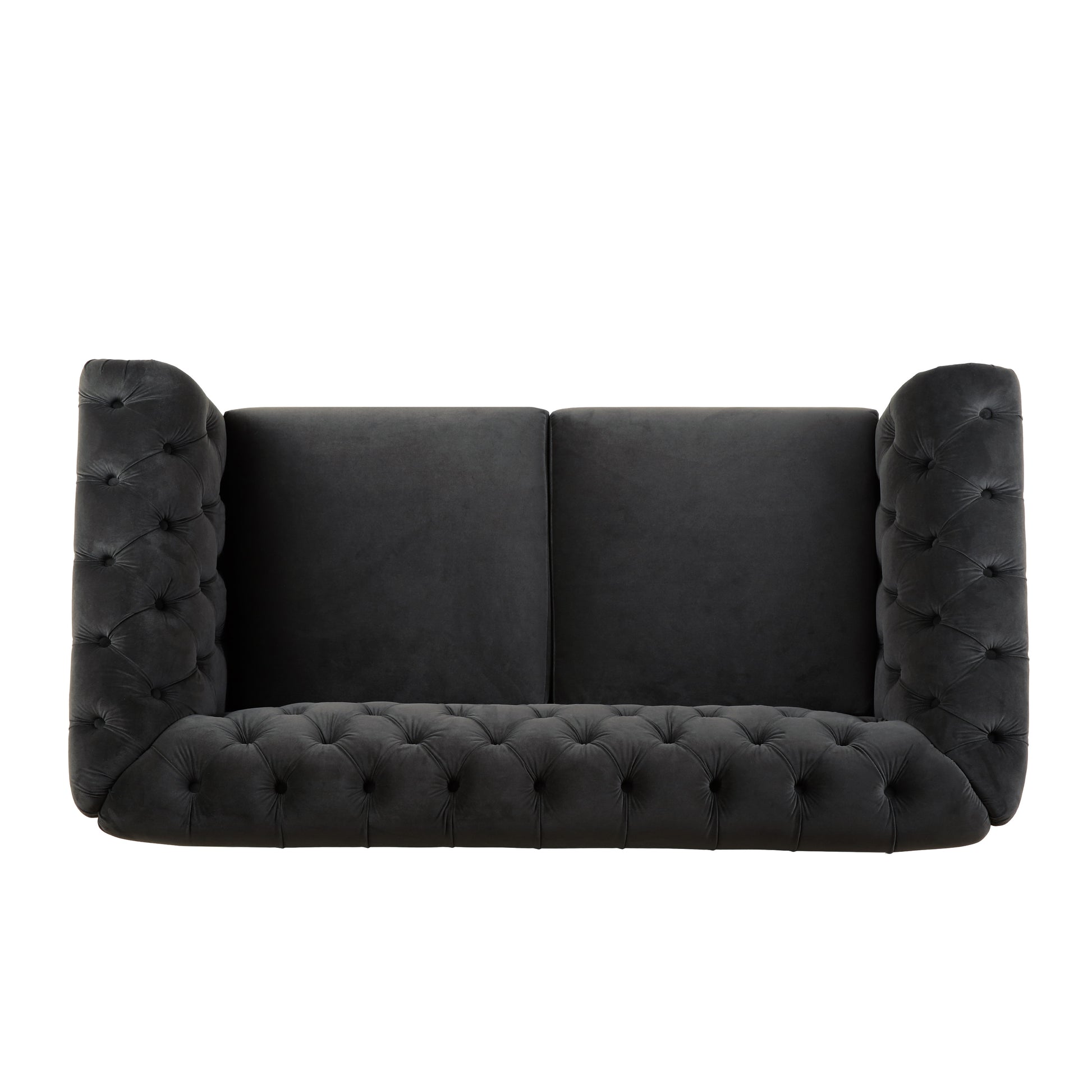 Vivalux 59.44" Chesterfield Velvet Loveseat Sofa,2 Person Rolled Arm Dutch Plush Upholstered Sofa Couch With Tufted Button For Living Room, Bedroom, Small Places,Dark Gray Dark Gray Espresso Velvet Wood Primary Living Space Soft Tufted Back