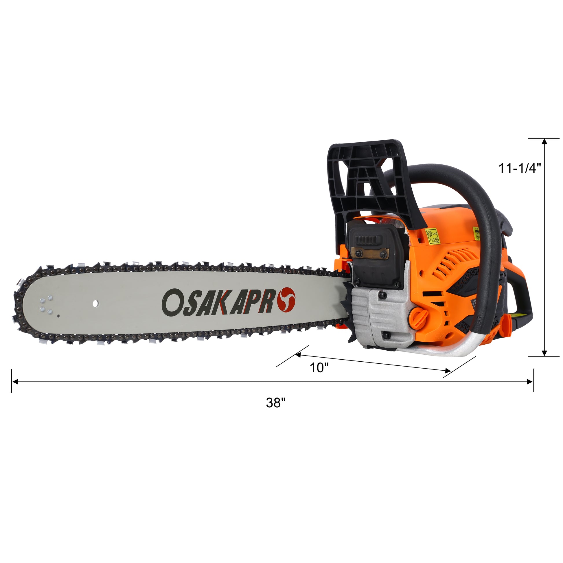 62Cc Gas Powered Chainsaw, 22Inch 2 Cycle Petrol Handheld Chain Saw, Gasoline Gas Chainsaws For Tree Wood Cutting,Epa Compliant Orange Aluminium