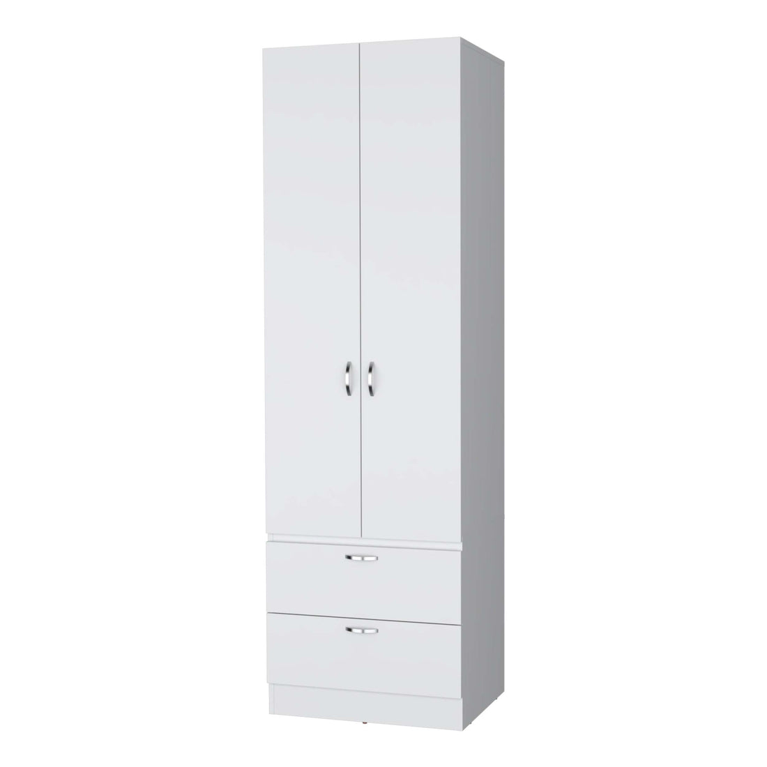 White 2 Door 2 Drawer Wardrobe White Bedroom Melamine