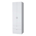 White 2 Door 2 Drawer Wardrobe White Bedroom Melamine