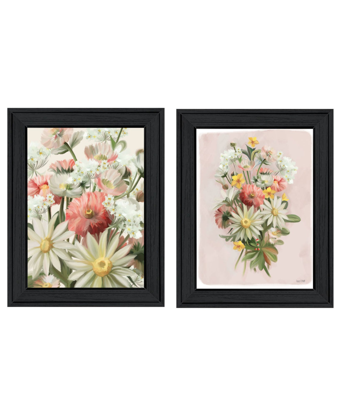 "Summer Wildflowers Just For You" Framed Wall Art For Living Room, Wall Art Print For Home Decor, Bedroom Wall Art By House Fenway Multicolor Wood Paper