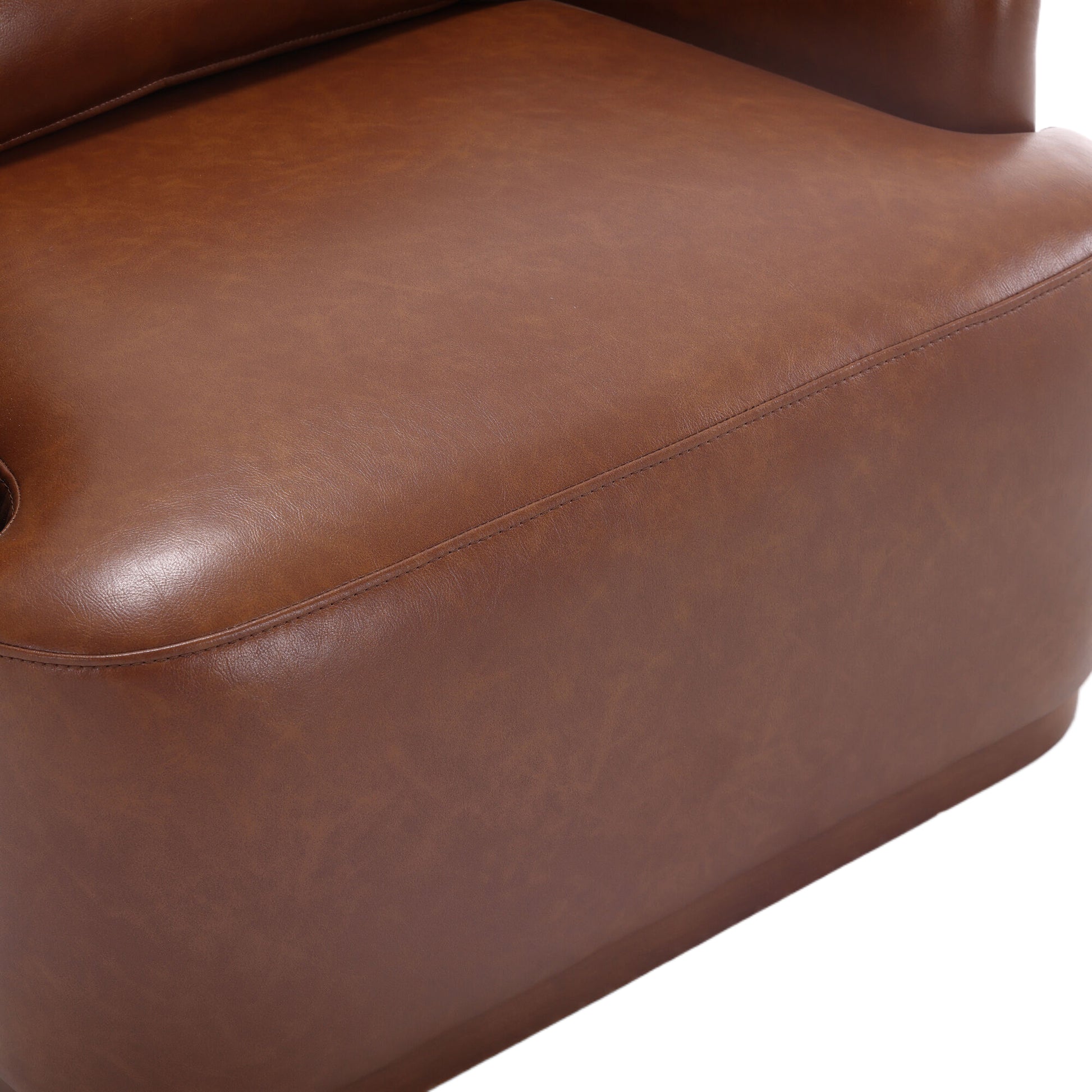 Coolmore Swivel Barrel Chair, Comfy Round Accent Sofa Chair For Living Room, 360 Degree Swivel Barrel Club Chair, Leisure Arm Chair For Nursery, Hotel, Bedroom, Office, Lounge Brown Pu Brown Pu Primary Living Space Foam Pu Leather