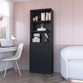 Sutton 2 Door Bookcase, Storage With Multi Level Shelves And Double Door Design Black Particle Board Engineered Wood