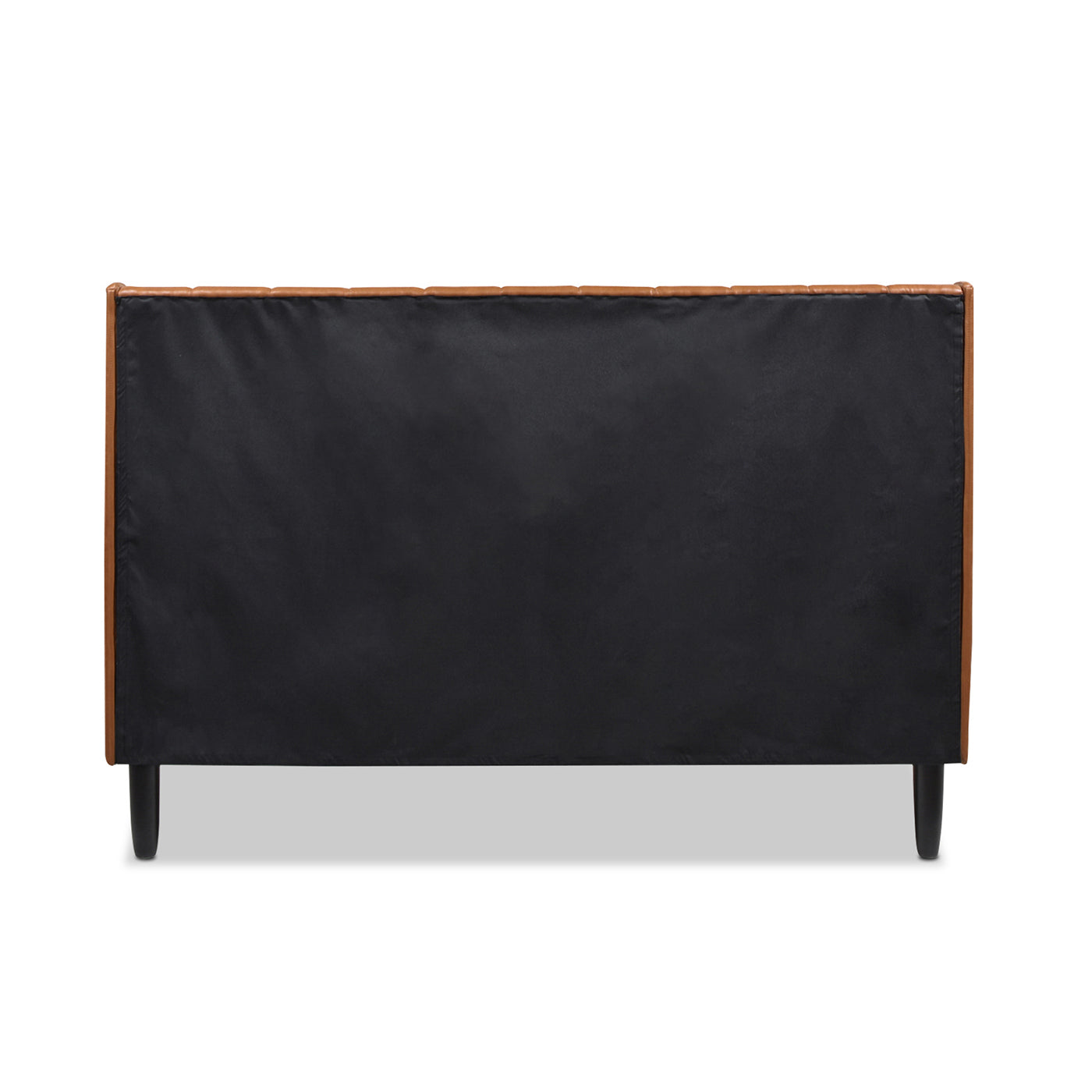 Aspen Vertical Tufted Modern Headboard Platform Bed Set, Queen, Caramel Tan Brown Faux Leather Box Spring Not Required Queen Tan Brown Wood Foam Faux Leather Faux Leather