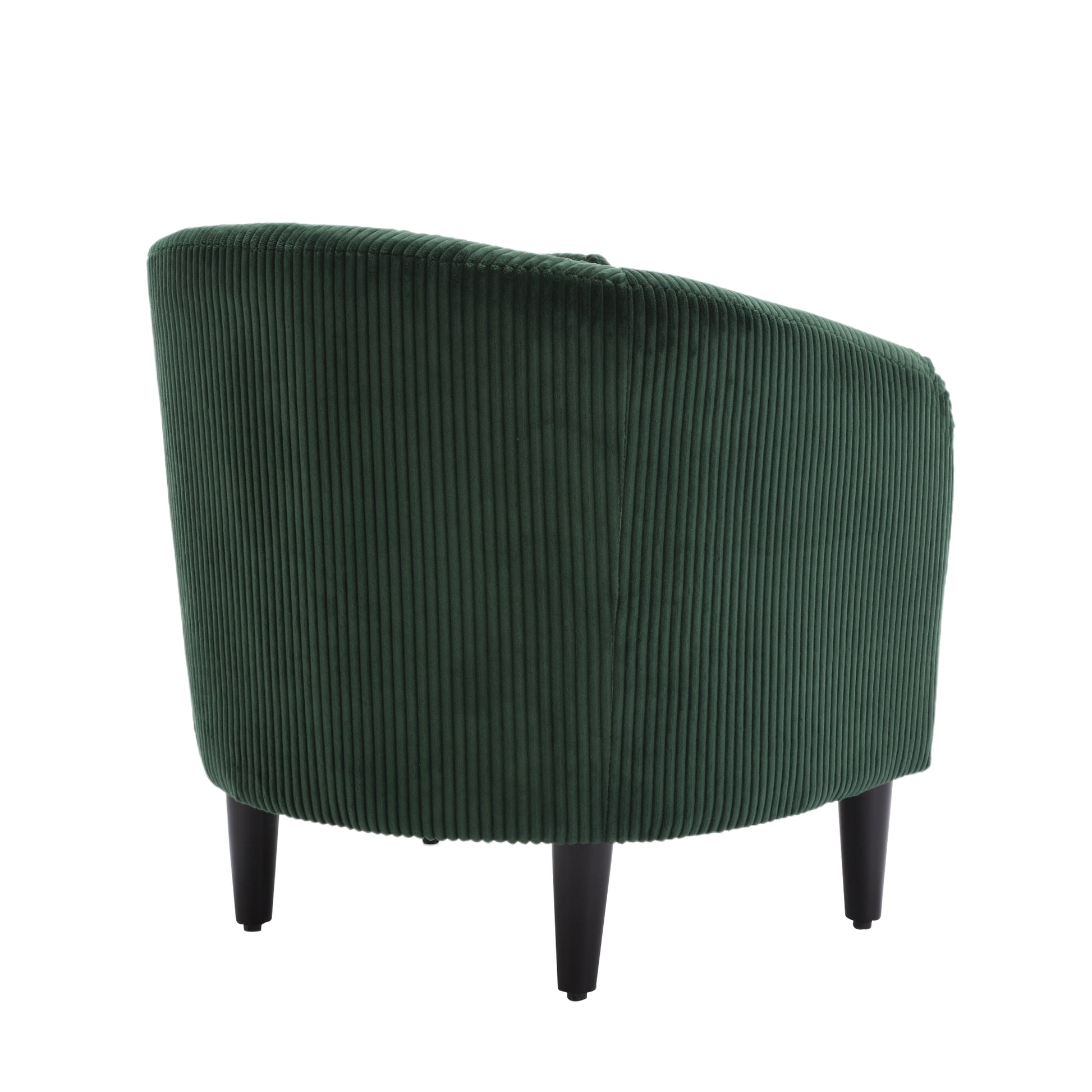 Coolmore Living Room Accent Barrel Chair, Century Modern Style Decorative Chair, Armchair For Living Room With Thick Cushions And Pillows, Comfy Single Sofa Chair, Chair With Wooden Legs Emerald Corduroy