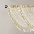 Diamond Sheer Embroidered Waterfall Valance Ivory 38X46