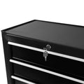 High Capacity Rolling Tool Chest With Wheels And Drawers, 5 Drawer Tool Storage Cabinet Black Iron