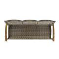 Hampton Wood Wicker 3 Seater Natural Grey Acacia Wood