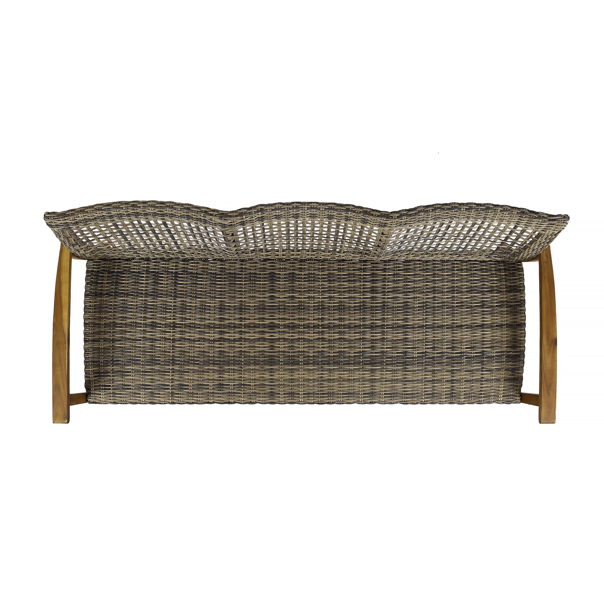 Hampton Wood Wicker 3 Seater Natural Grey Acacia Wood