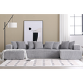 Arrived 131'' Modular Sectional Couch, U Shaped Sofachaise Lounge, Striped Fabric,Upholstered 4 Seater Couch For Living Room, Bedroom, Free Combination Sofa Corduroy , Gray Gray Polyester Primary Living Space Soft Modern Square Arms Foam Upholstered 4