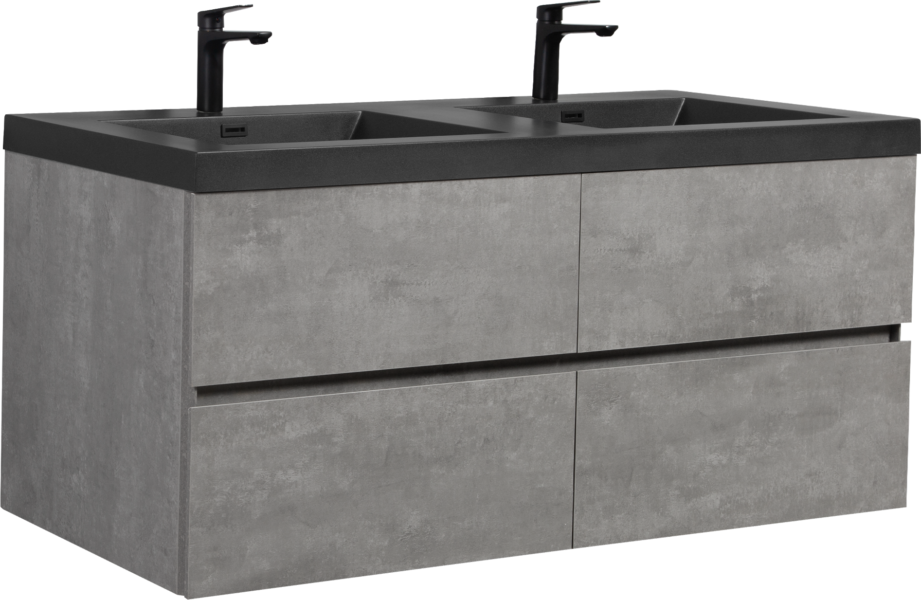 60" Floating Bathroom Vanity with Sink, Modern Wall 4+-grey-wall mounted-plywood