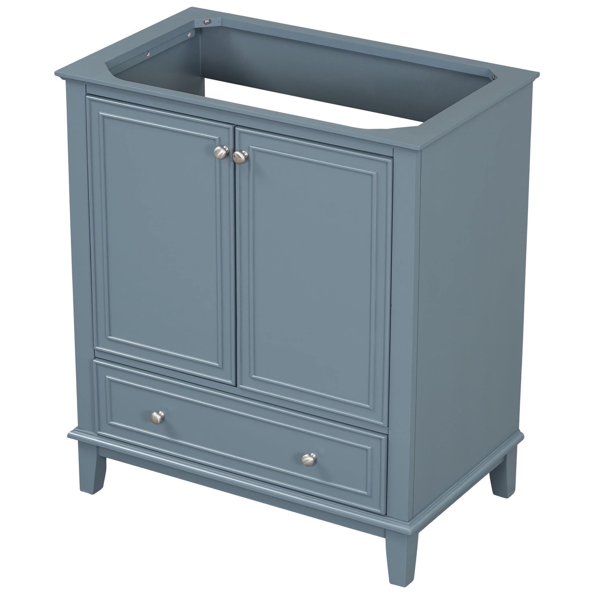 30" Bathroom Vanity Without Sink, Base Only, Multi Functional Bathroom Cabinet With Doors And Drawer, Solid Frame And Mdf Board, Blue Blue Solid Wood Mdf