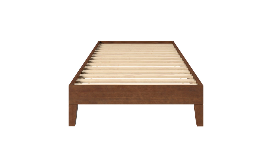 Nix Twin Platform Bed Natural Twin Dark Brown Wood