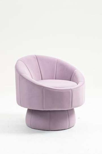 Mid Century Modern Accent Chair With Wood Frame, Upholstered Living Room Chairs With Waist Cushion, Reading Armchair For Bedroom Sunroom Purple Velvet