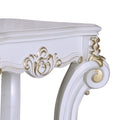 Antique Pearl End Table With Bottom Shelf Ivory Primary Living Space Traditional,Transitional Shelves Rectangular Wood