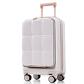 Luggage Sets 3 Piece, 20 Inch With Usb Port And Front Opening Design, Abs Hard Shell Luggage With Spinner Wheels, Cup Holder, Light Grey Light Grey Abs