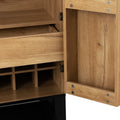 Lockers,Side Cabinets,Wine Bar Cabinet,Liquor Storage Credenza,Sideboard With Wine Racks & Stemware Holder,Wine Glass Holder,Metal Handle, Placed In Family Bars,Hallways,Living Rooms,Color:Black Brown 5 Or More Spaces Black Brown Primary Living Space