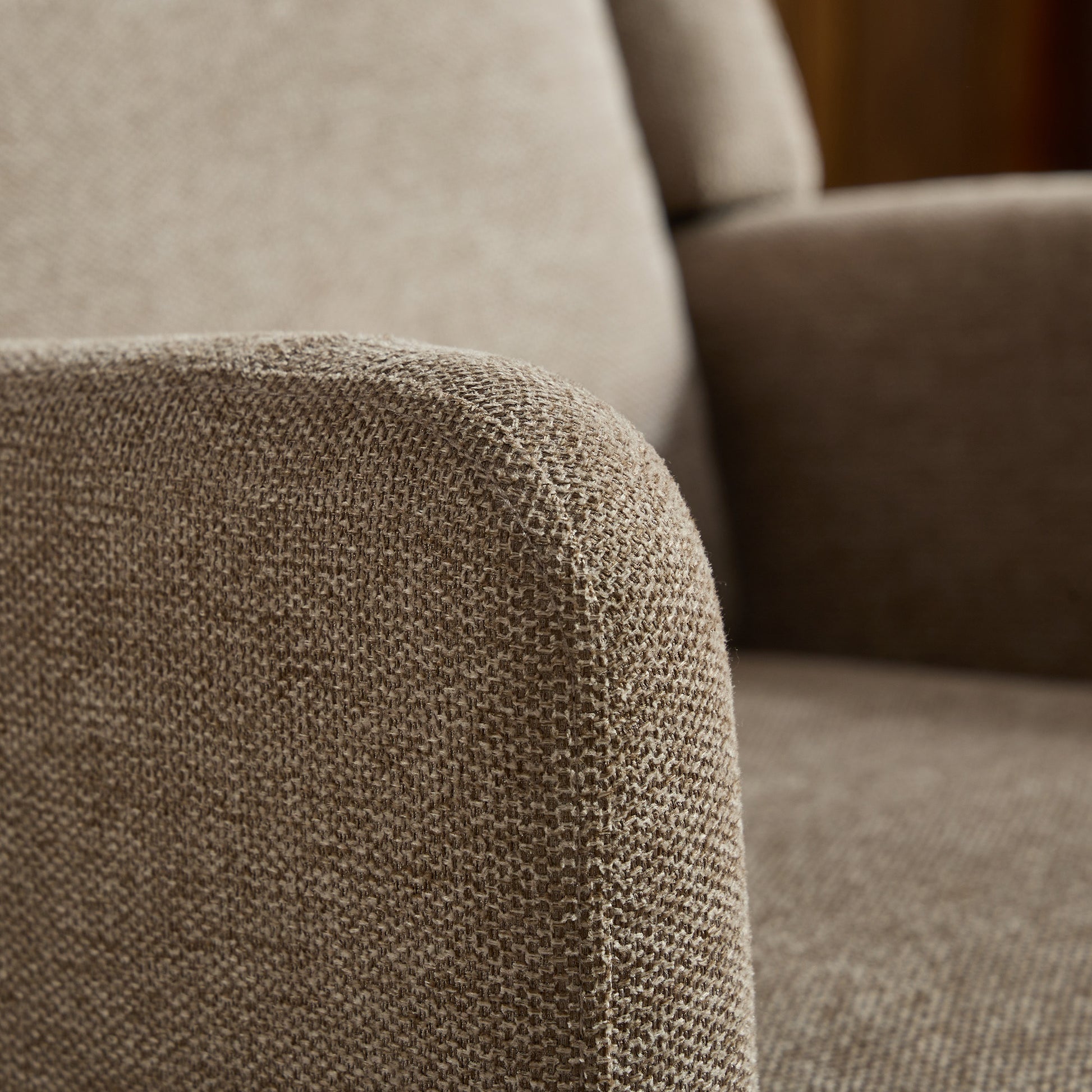 26.18" Wide Modern Accent Chair,Polyester Blend High Back Reading Chair ,Upholstered Armchair Club Chair,Single Sofa With Wood Legs For Living Room,Bedroom,Reading Room,Office,Taupe Taupe Foam