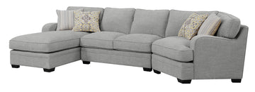 Berza Gray Left Side Facing Chaise Sectional Gray Foam Engineered Wood 4 Seat