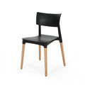 Plastic Dining Chair Set Of 2 Black Polypropylene