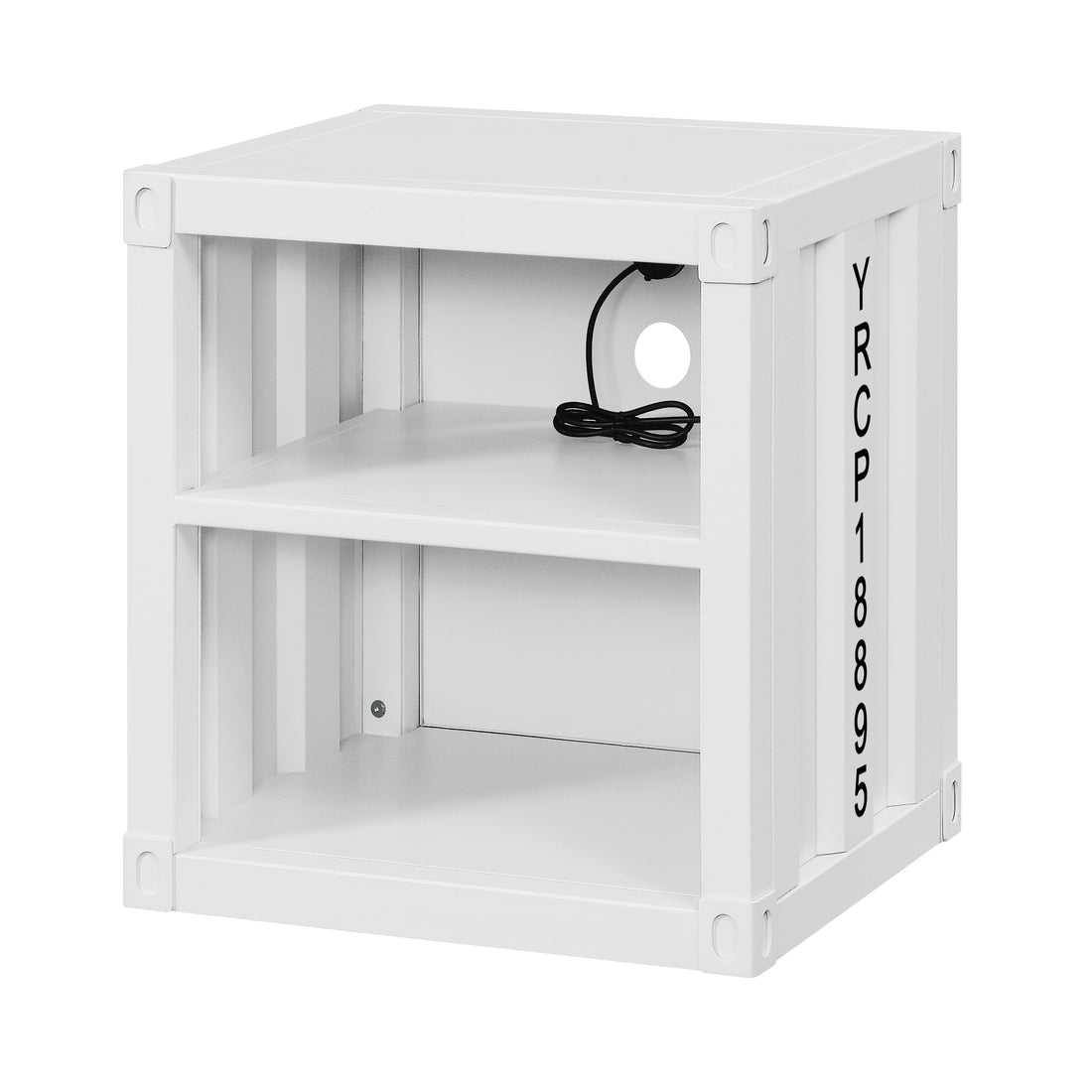 White Nightstand With Open Shelf White Bedroom Contemporary Shelf Metal