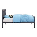 Gunmetal Twin Platform Bed Box Spring Not Required Twin Gunmetal Iron Bedroom Contemporary Slat Beds Metal