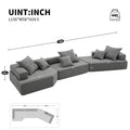 Oversized Modular Sectional Sofa,Luxury Boucle Floor Couch Set,Convertible Sleeper Couch,Spacious Foam Filled Sofa Bed For Living Room,3 Pc Free Combination,2 Colors Gray Boucle 5 Seat