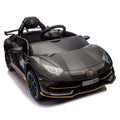 12V Kids Ride On Car W Parents Remote Control,Licensed Lamborghini Aventador Xago,Hydraulic Pressure Door,Slow Start,Early Education,Bluetooth,Adjustable Volume,Mp3,Usb,Led Lights For Kids Aged 2 4. Black 50 99 Lbs Polypropylene