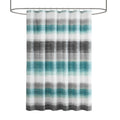 Stripe Print Shower Curtain Grey Polyester