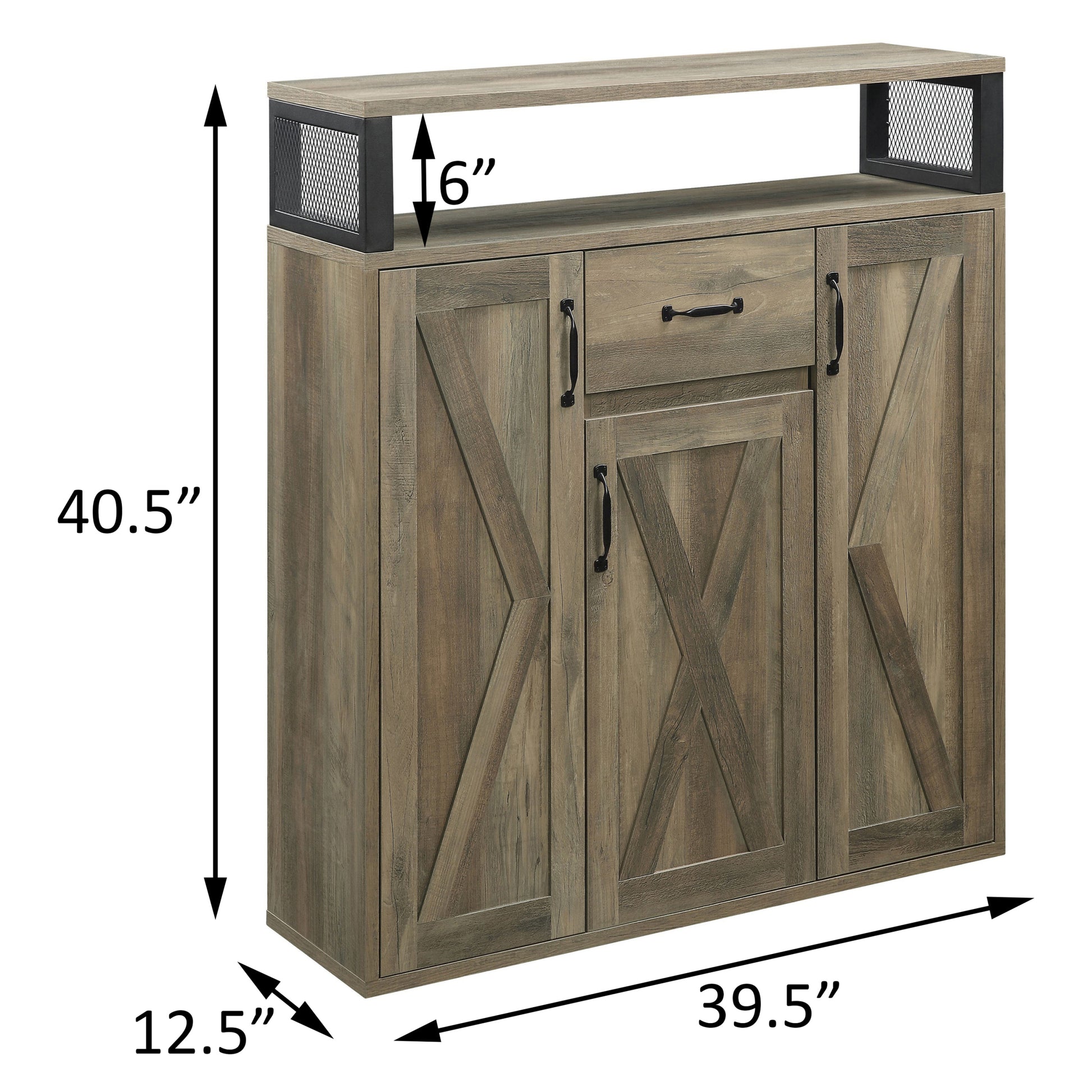 Rustic Oak Server With 3 Doors - Rustic Dining